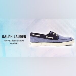 Polo Ralph Lauren Men's Lander Boat Shoes - Blue/Off White 10.5